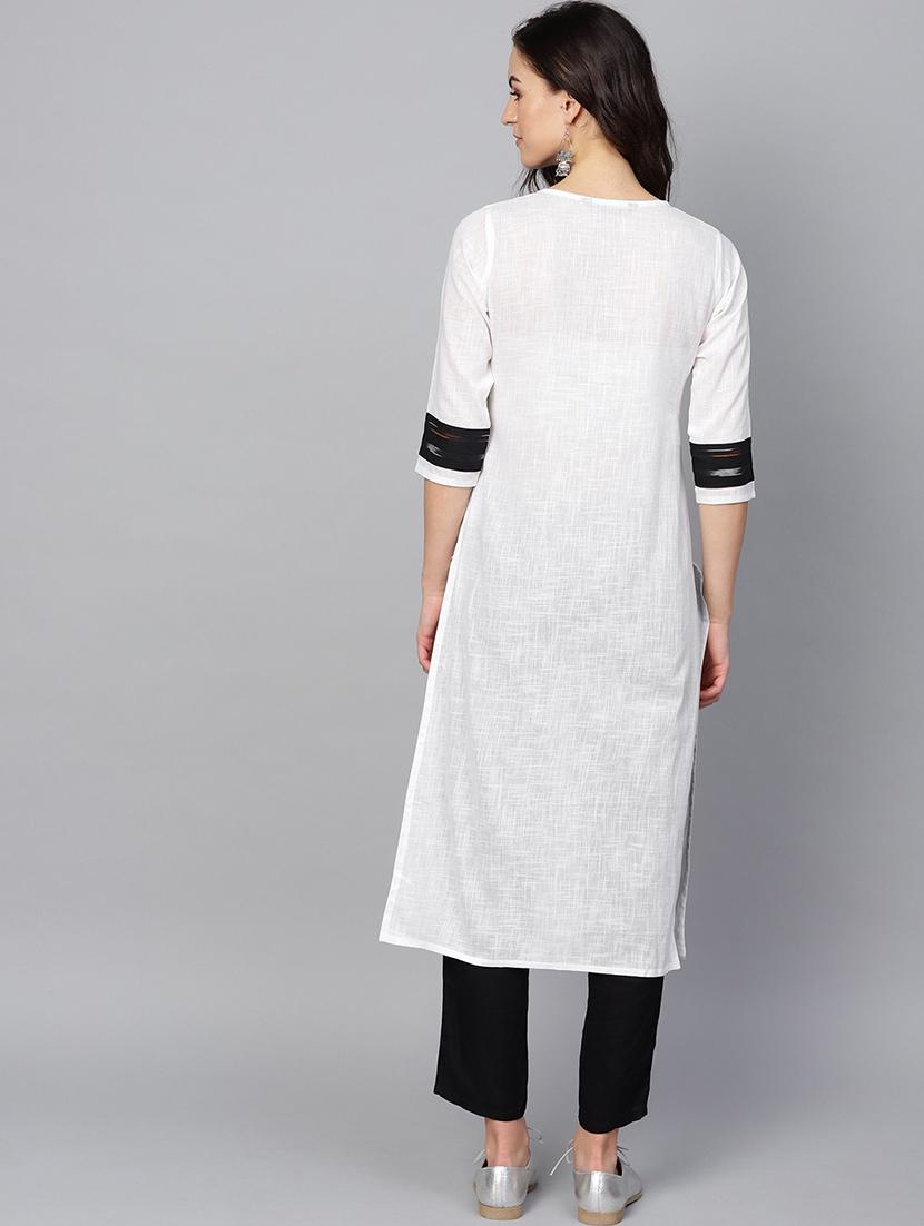 solid straight kurta - 17463134 - Standard Image - 2