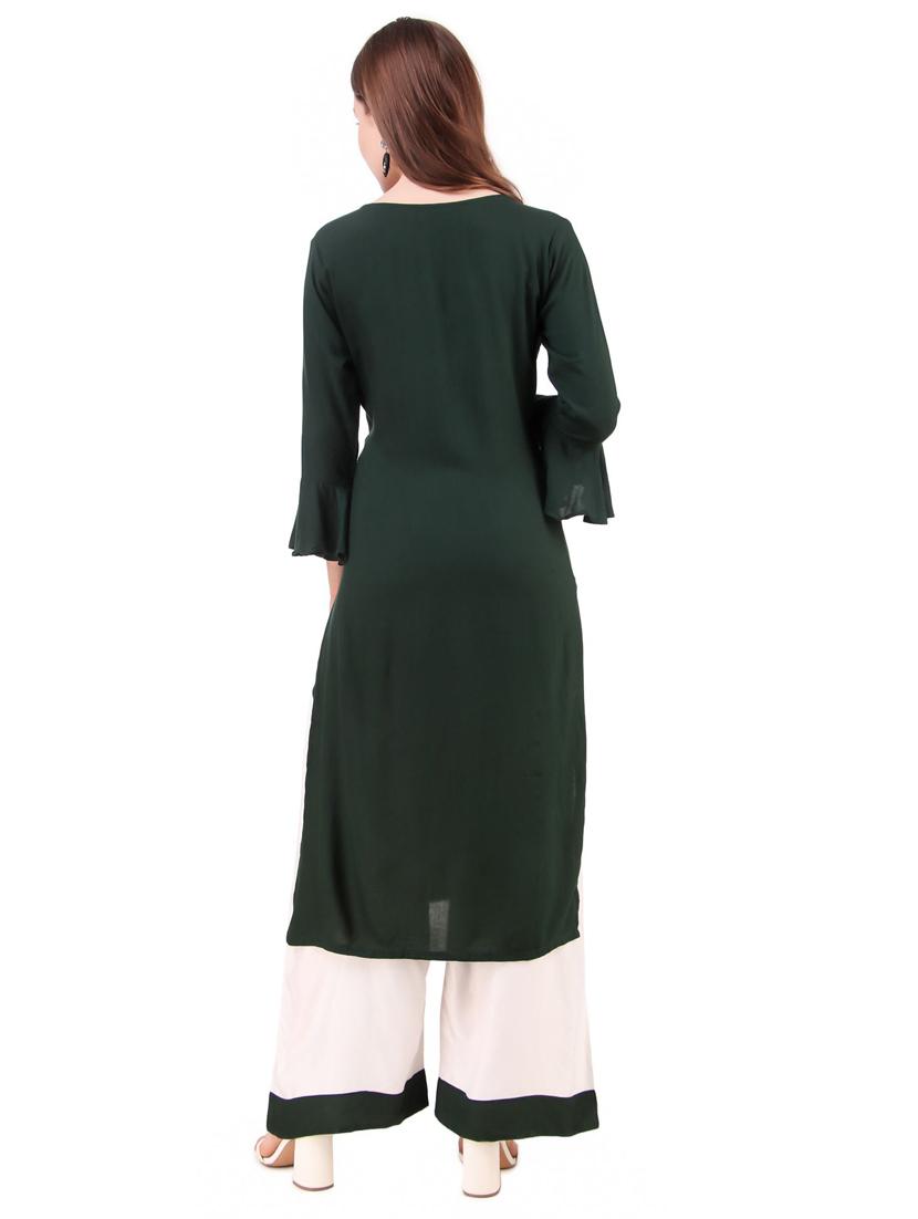 embroidered kurta palazzo set - 17463197 - Standard Image - 2