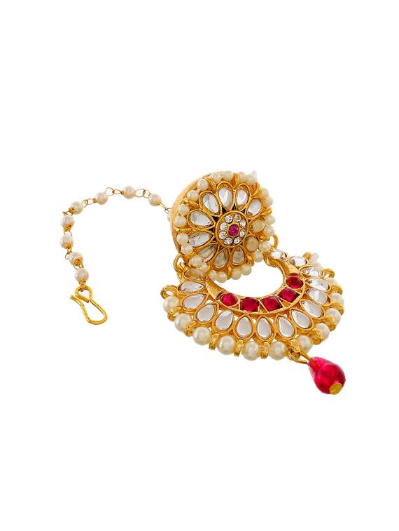 gold brass maang teekas & passa - 17463756 - Standard Image - 2