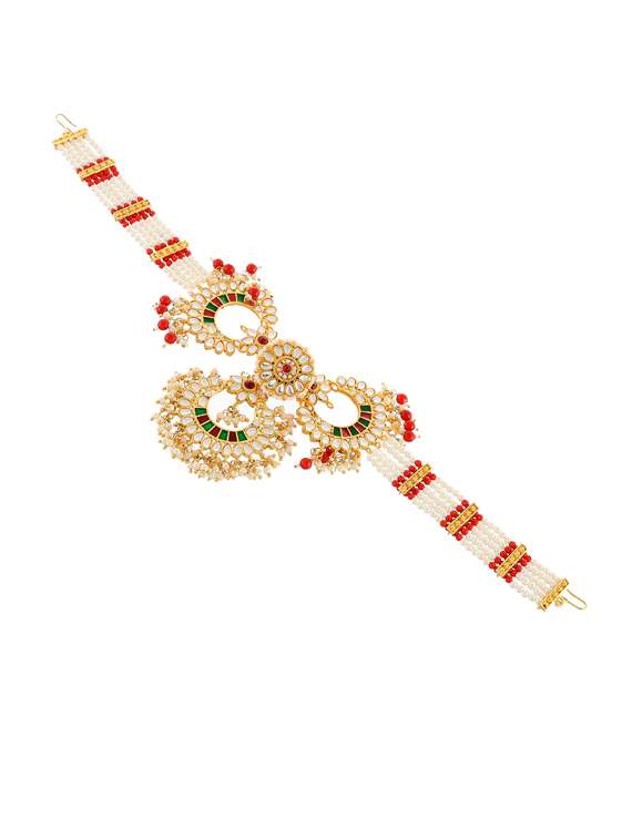 gold brass maang teekas & passa - 17464210 -  Standard Image - 2