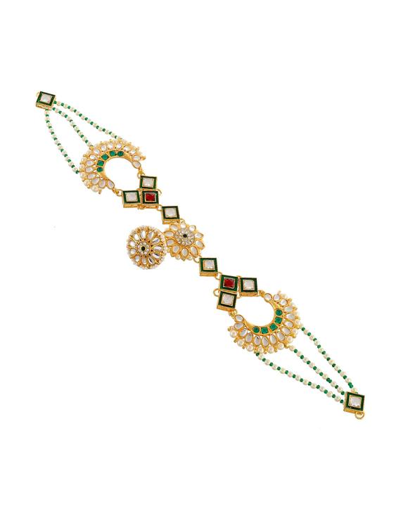 gold brass maang teekas & passa - 17464211 - Standard Image - 2