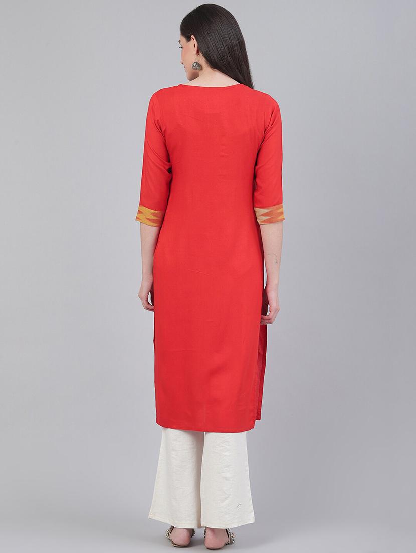 women's straight kurta - 17465804 - Standard Image - 2