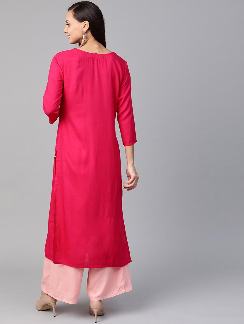 embroidered straight kurta - 17465821 - Standard Image - 2