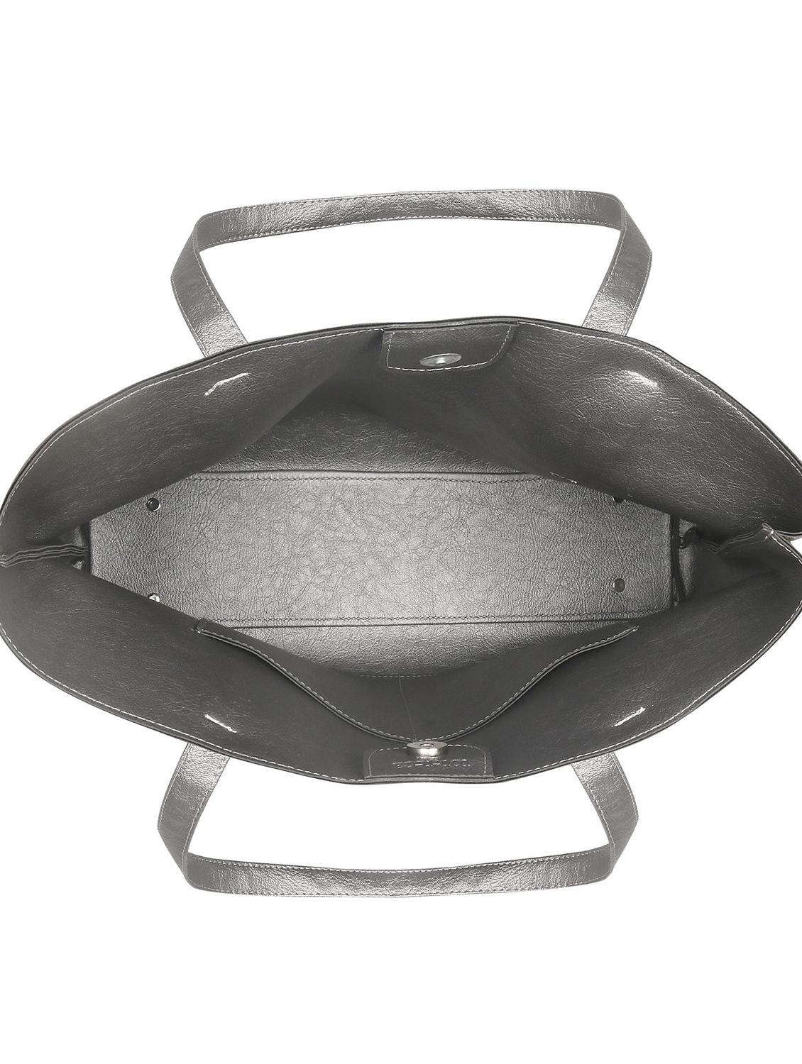 silver leatherette (pu) handbag - 17466725 - Standard Image - 2