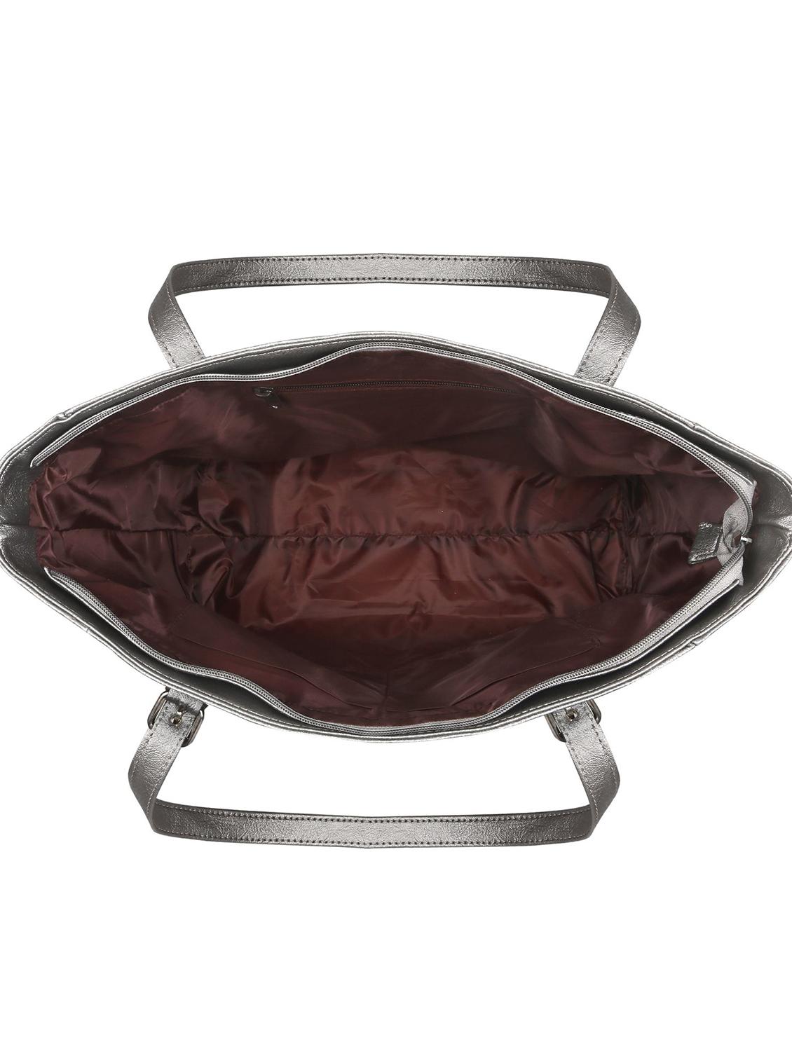 silver leatherette (pu) handbag - 17466739 - Standard Image - 2
