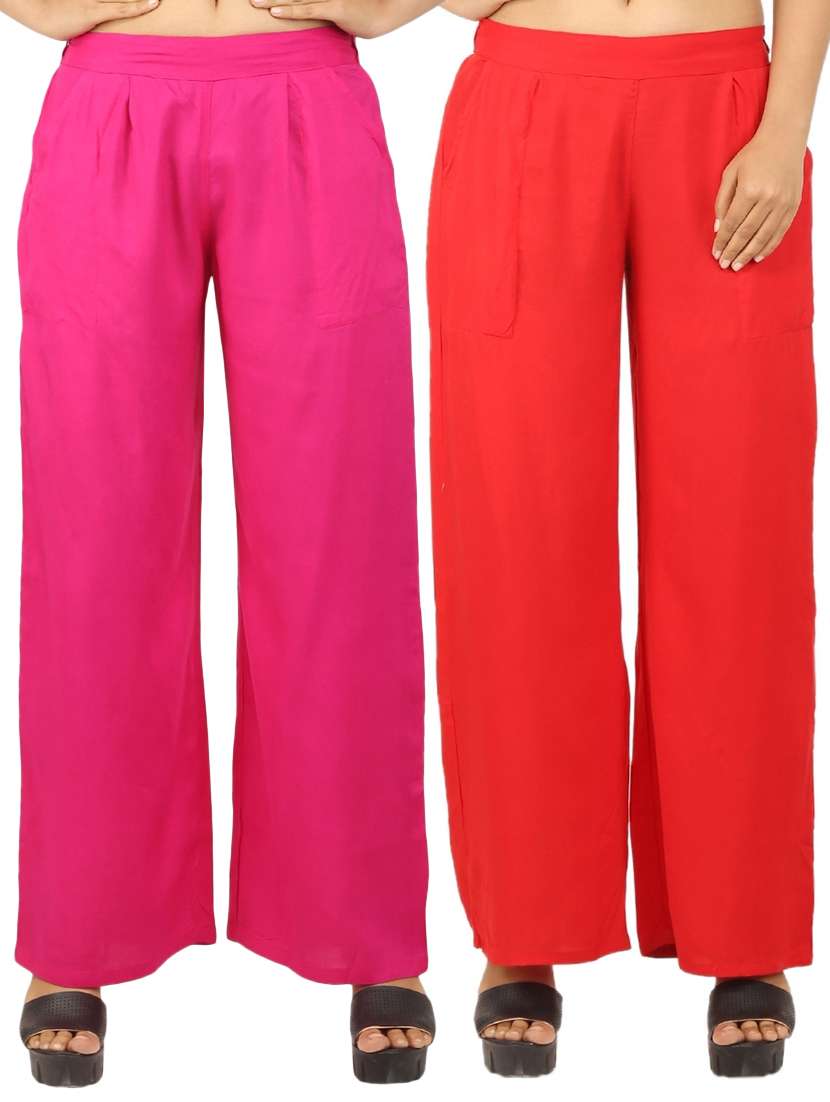 set of 2 solid palazzo