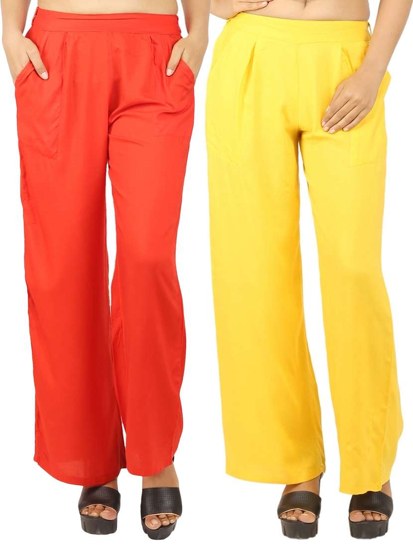 set of 2 solid palazzo