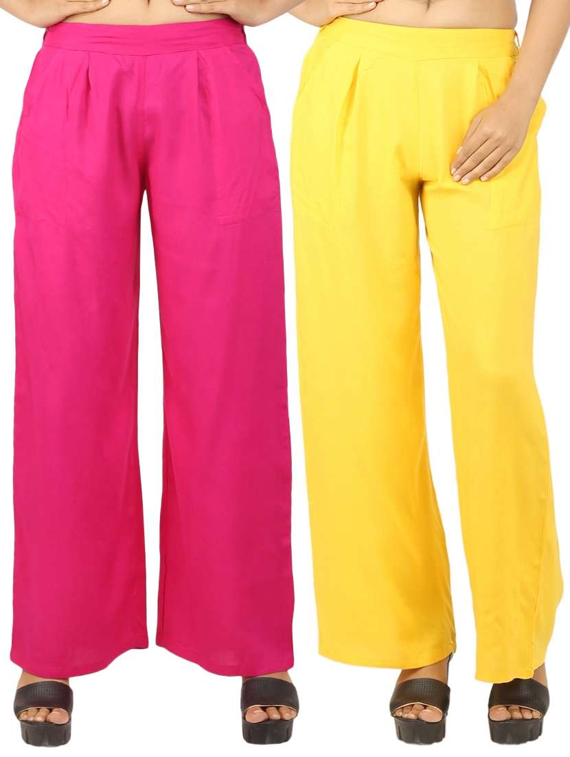 set of 2 solid palazzo