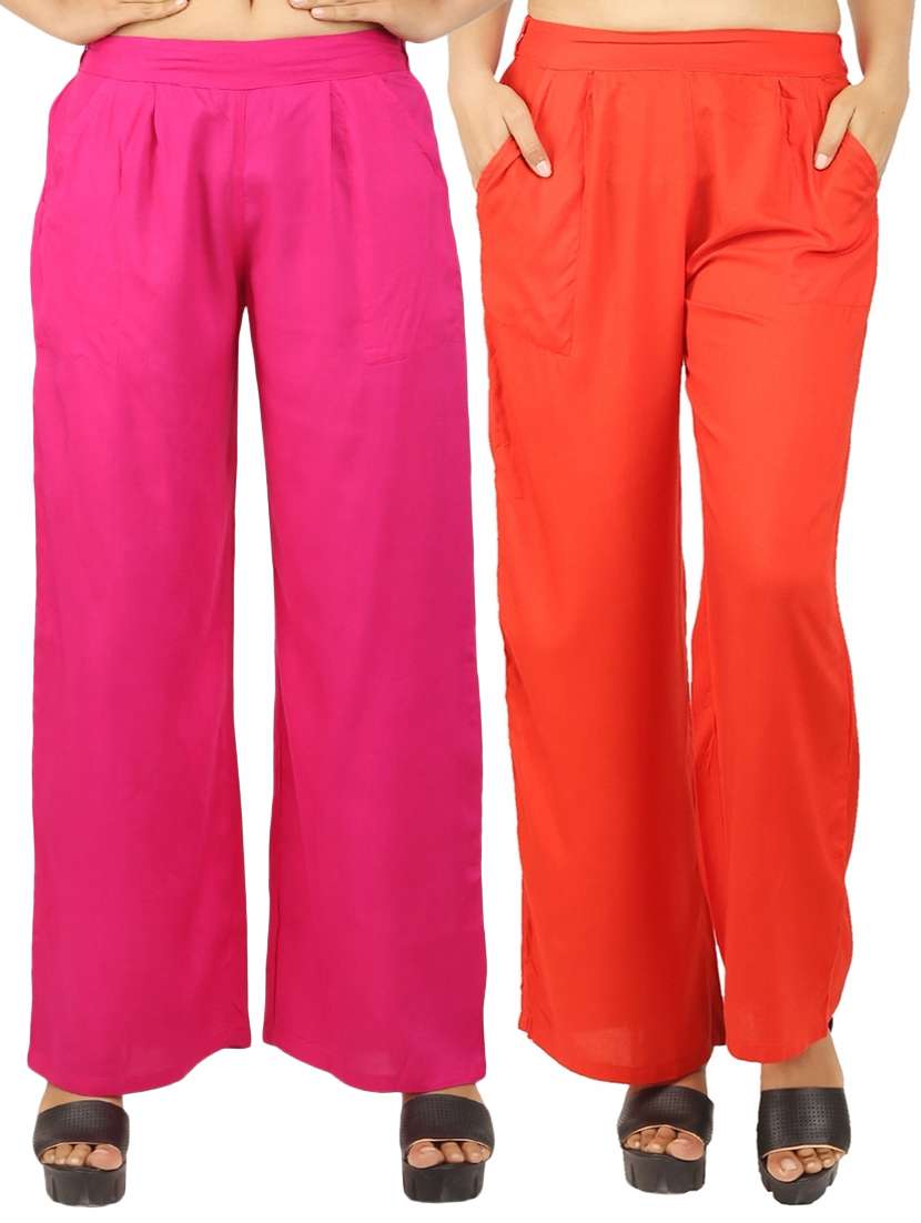 set of 2 solid palazzo