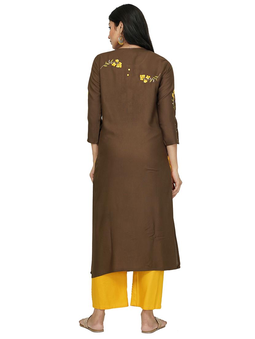 green rayon straight kurta - 17466940 - Standard Image - 2