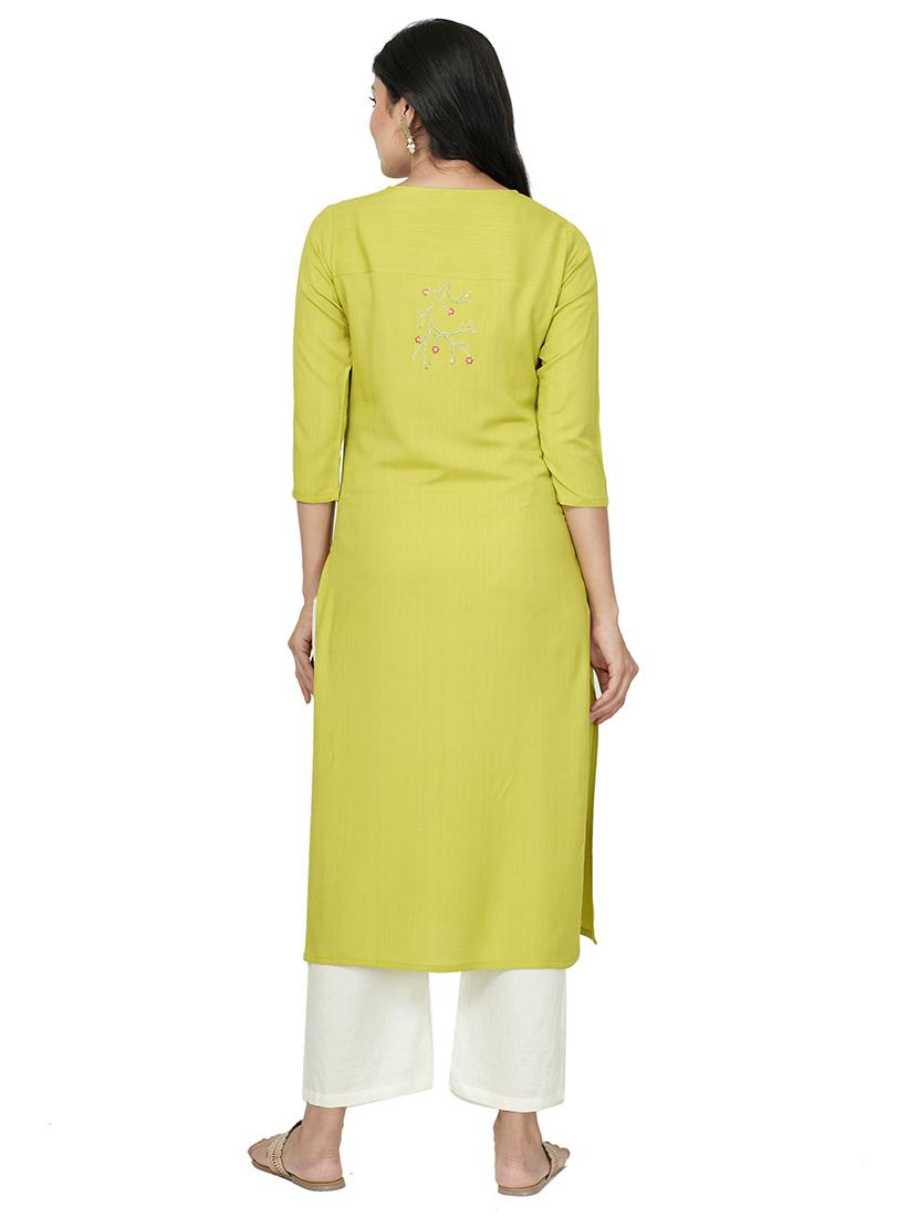 embroidered straight kurta - 17466943 - Standard Image - 2