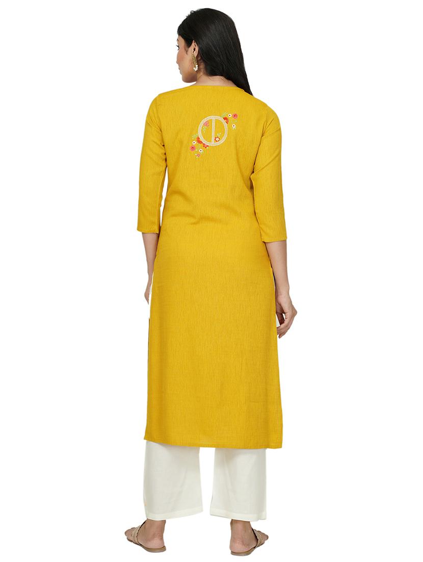 embroidered straight kurta - 17466946 - Standard Image - 2