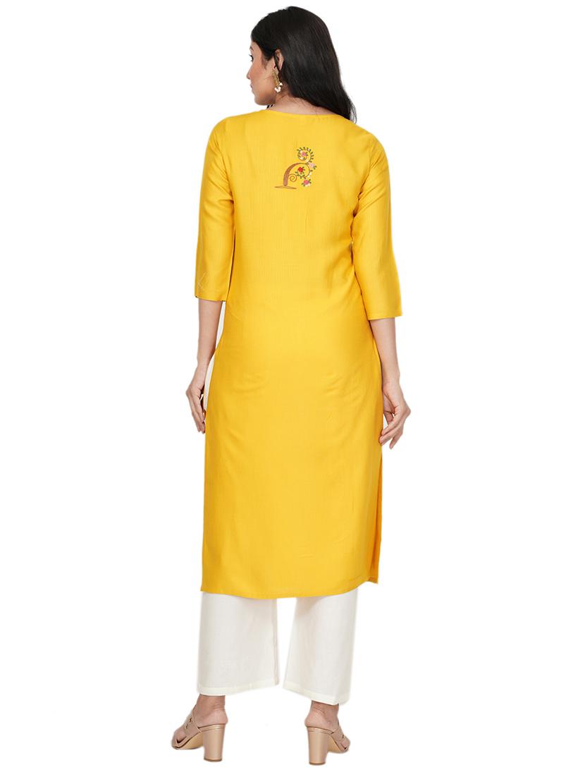 embroidered straight kurta - 17466950 - Standard Image - 2