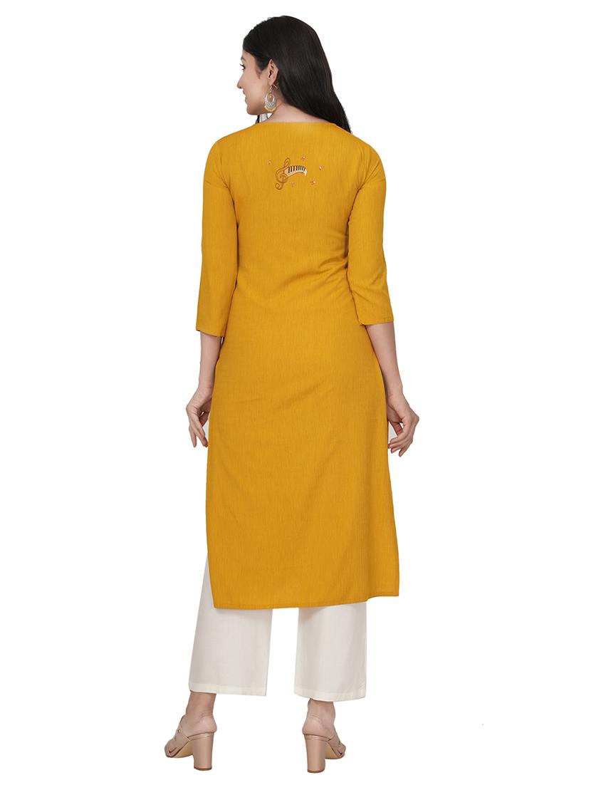 embroidered straight kurta - 17466958 - Standard Image - 2