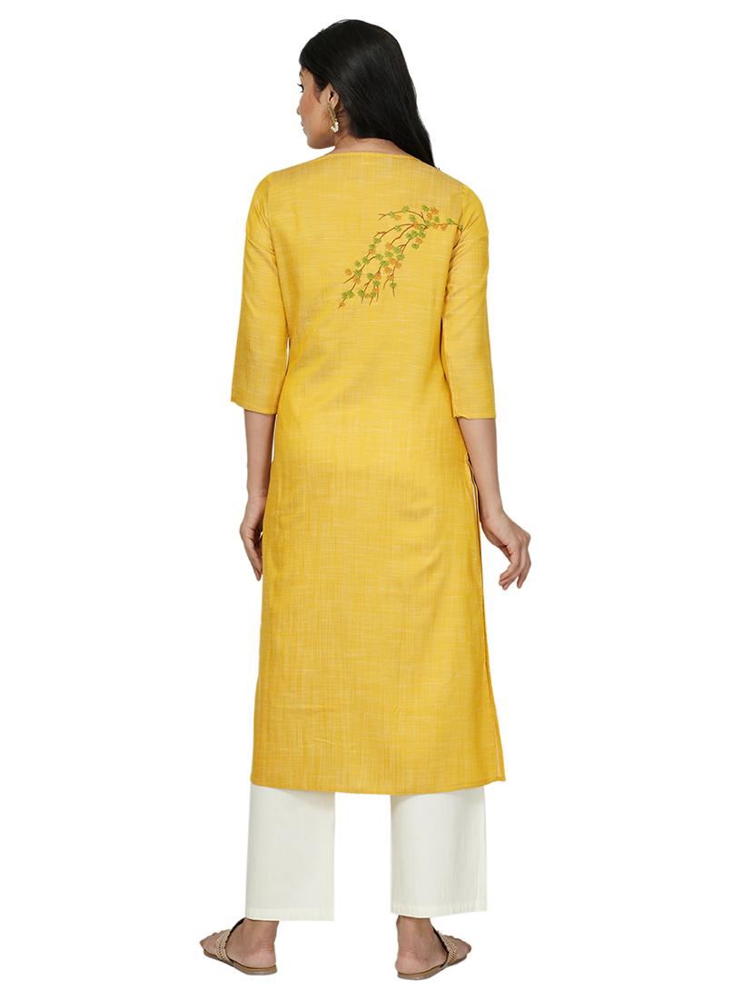 embroidered straight kurta - 17466968 - Standard Image - 2