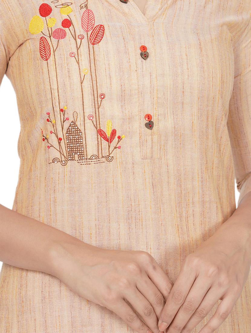 embroidered straight kurta - 17466973 - Standard Image - 2