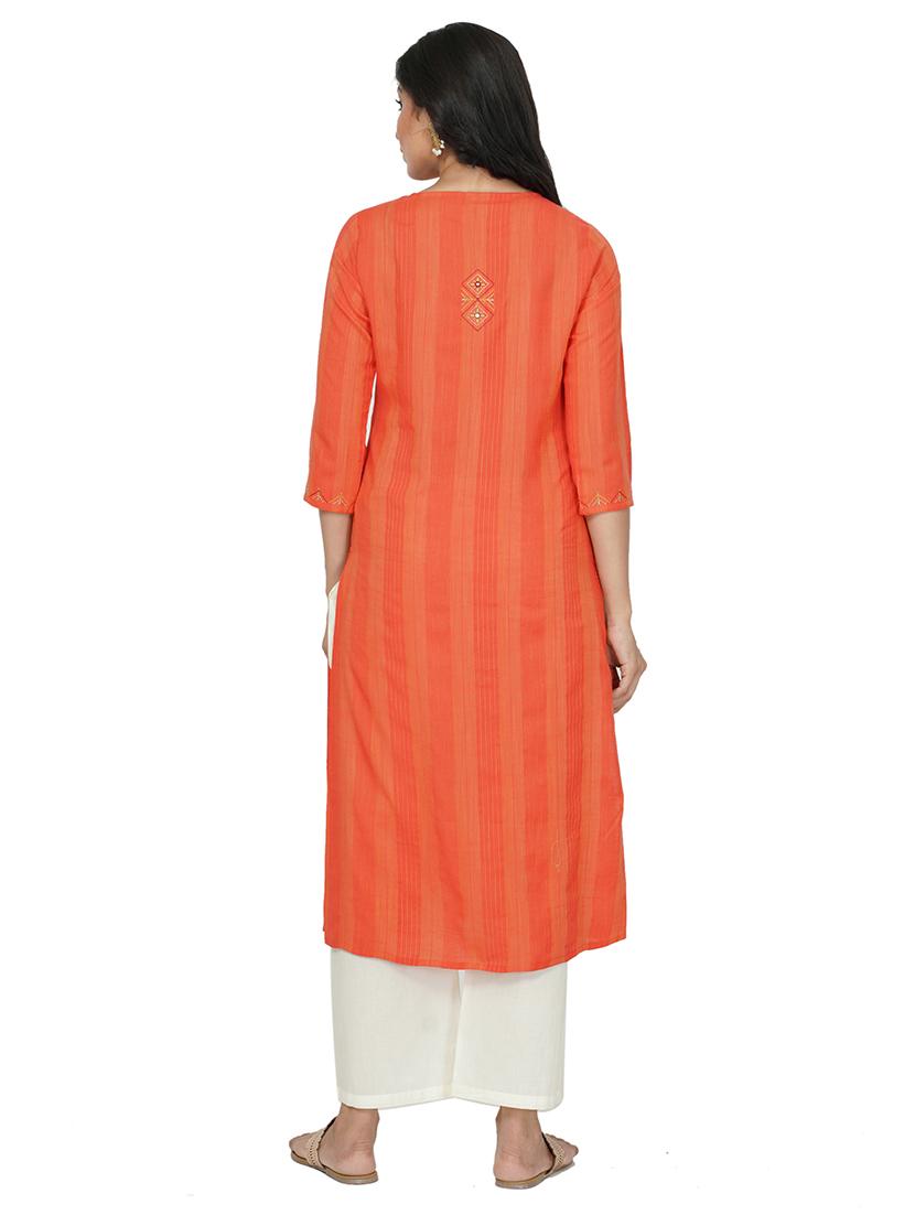 embroidered straight kurta - 17466980 - Standard Image - 2