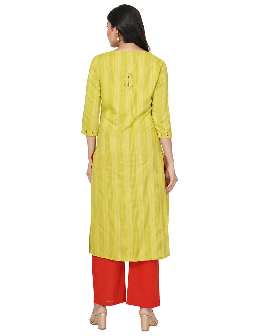embroidered straight kurta - 17466981 - Standard Image - 2