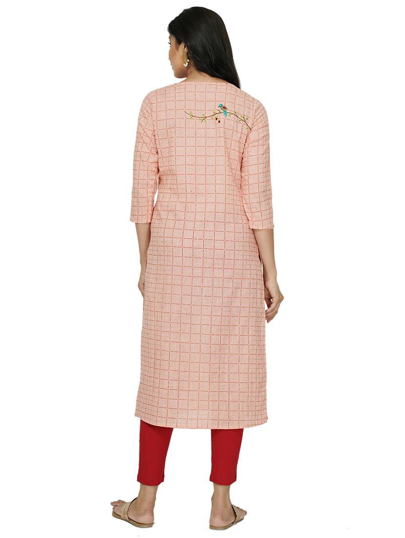 embroidered straight kurta - 17466984 - Standard Image - 2