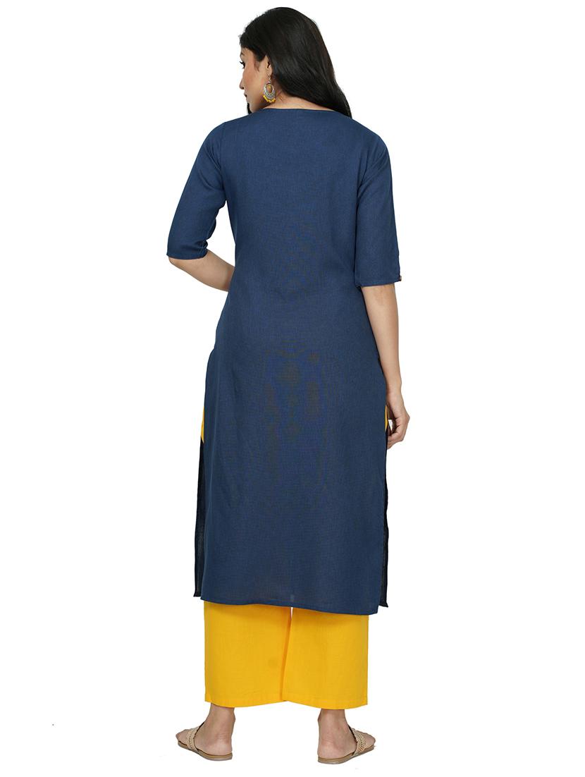 embroidered straight kurta - 17466995 - Standard Image - 2