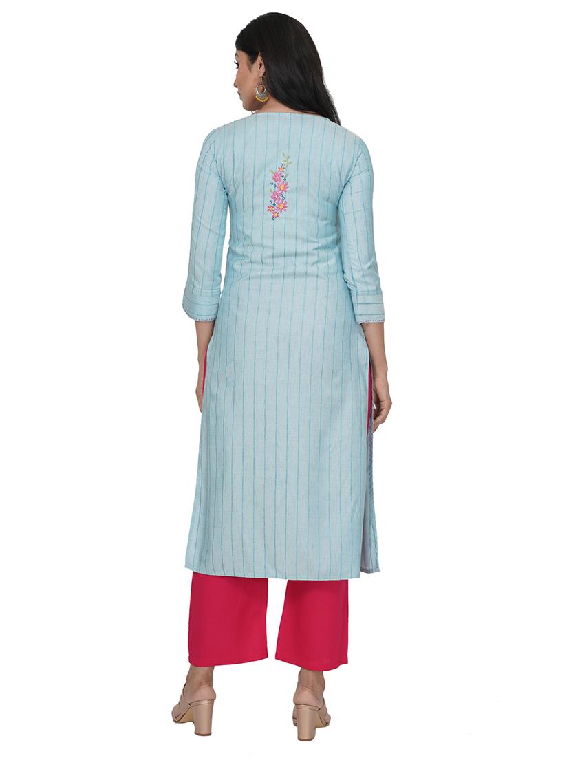 embroidered straight kurta - 17466998 - Standard Image - 2