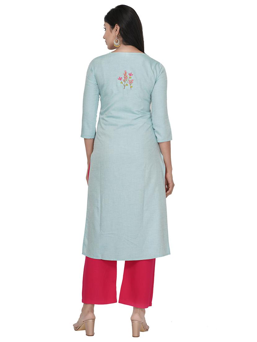 embroidered straight kurta - 17467000 - Standard Image - 2