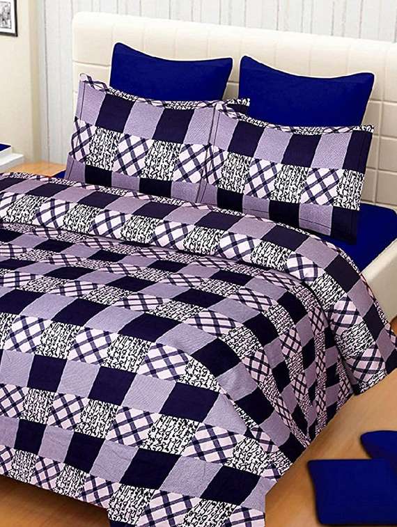 galce cotton double bedsheet with 2 pillow covers