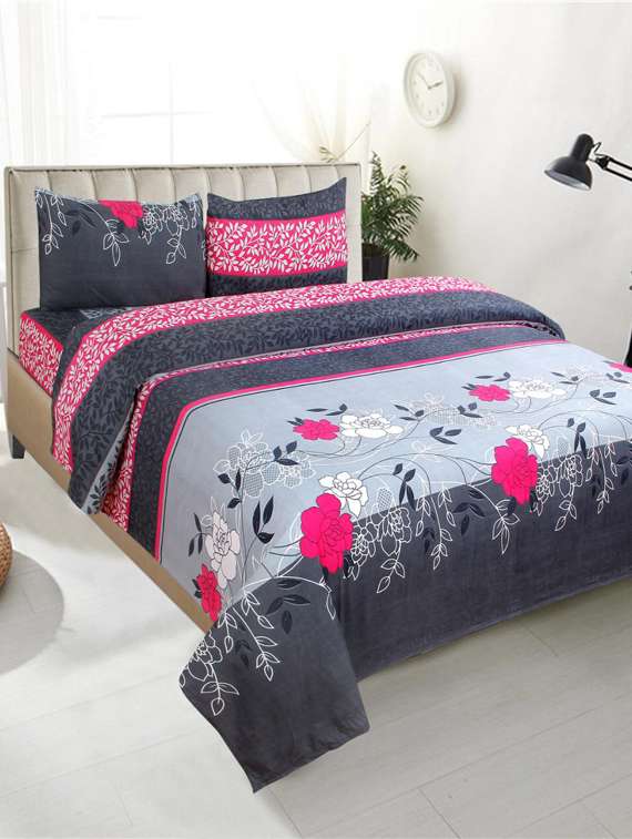 galce cotton double bedsheet with 2 pillow covers