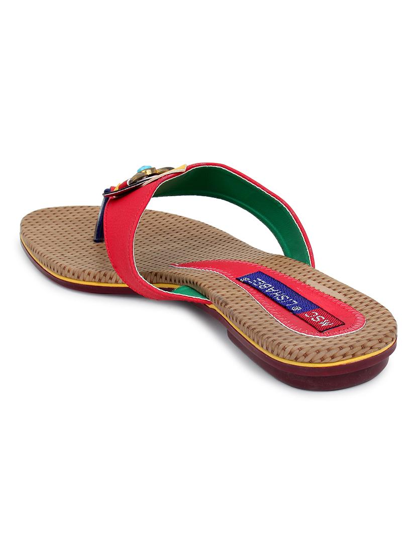red synthetic slip on sandals - 17467416 -  Standard Image - 2