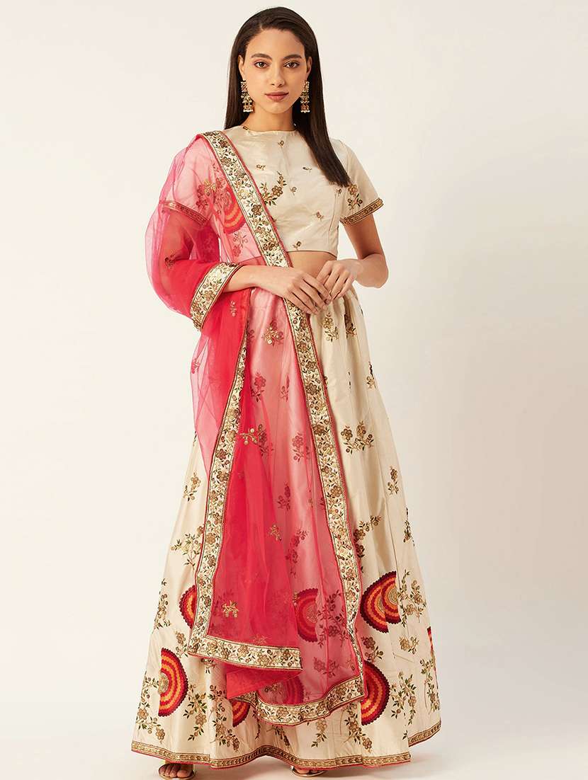 embroidered flared lehenga