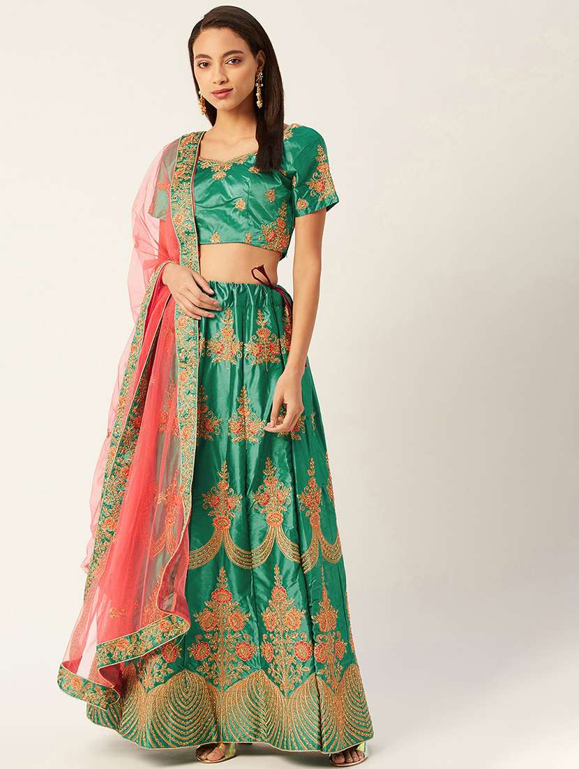 embroidered flared lehenga