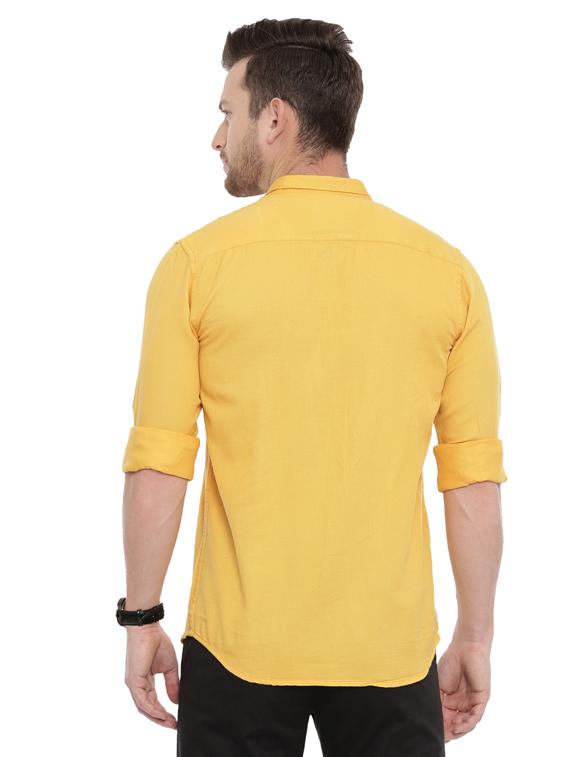 yellow solid casual shirt - 17468083 - Standard Image - 2