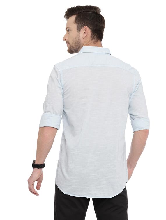 light blue solid casual shirt - 17468084 - Standard Image - 2