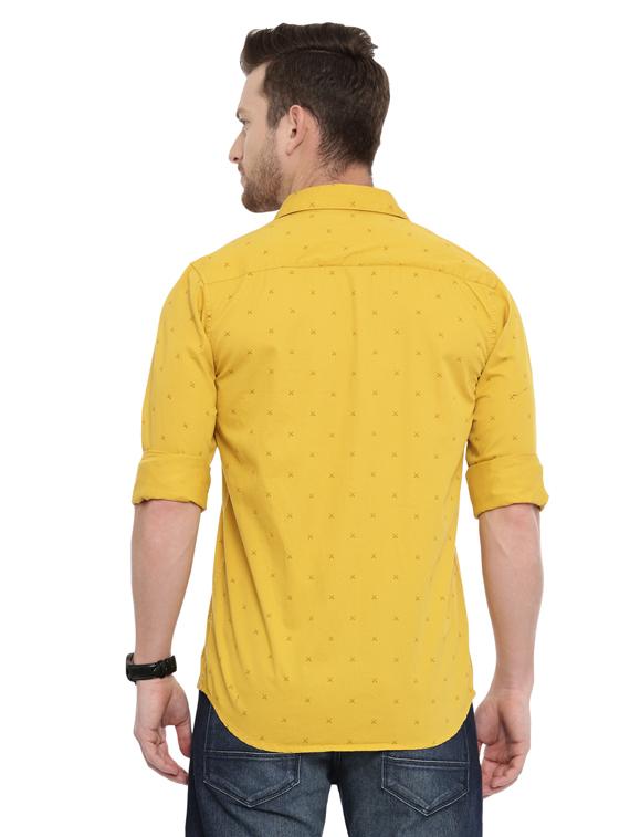 mustard printed casual shirt - 17468093 - Standard Image - 2