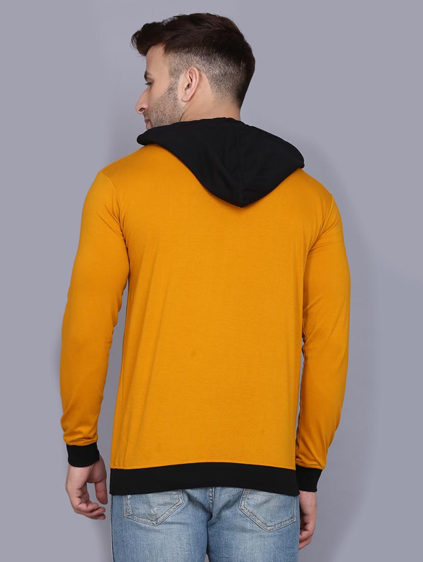 mustard cut & sew hooded t-shirt - 17468576 - Standard Image - 2