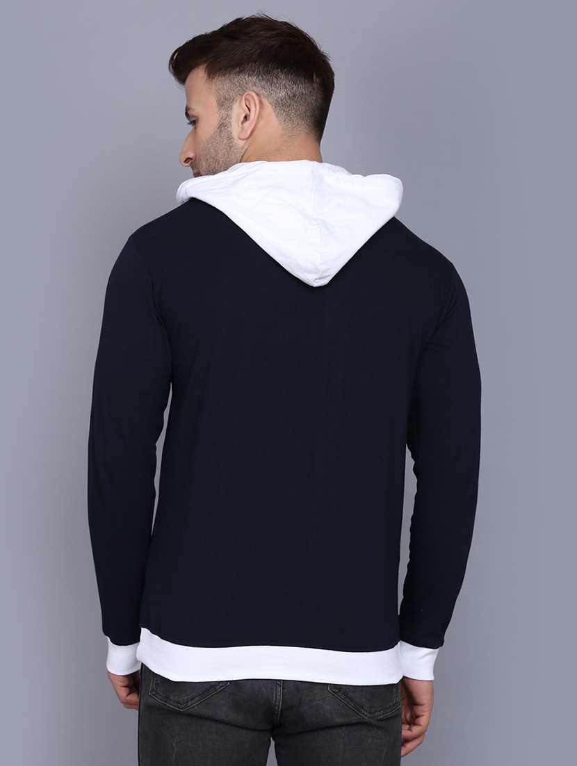 navy blue cut & sew hooded t-shirt - 17468577 -  Standard Image - 2