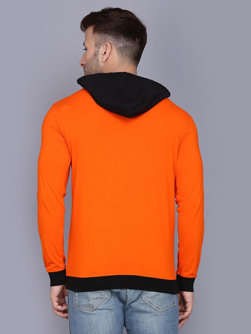 orange solid hooded t-shirt - 17468579 - Standard Image - 2