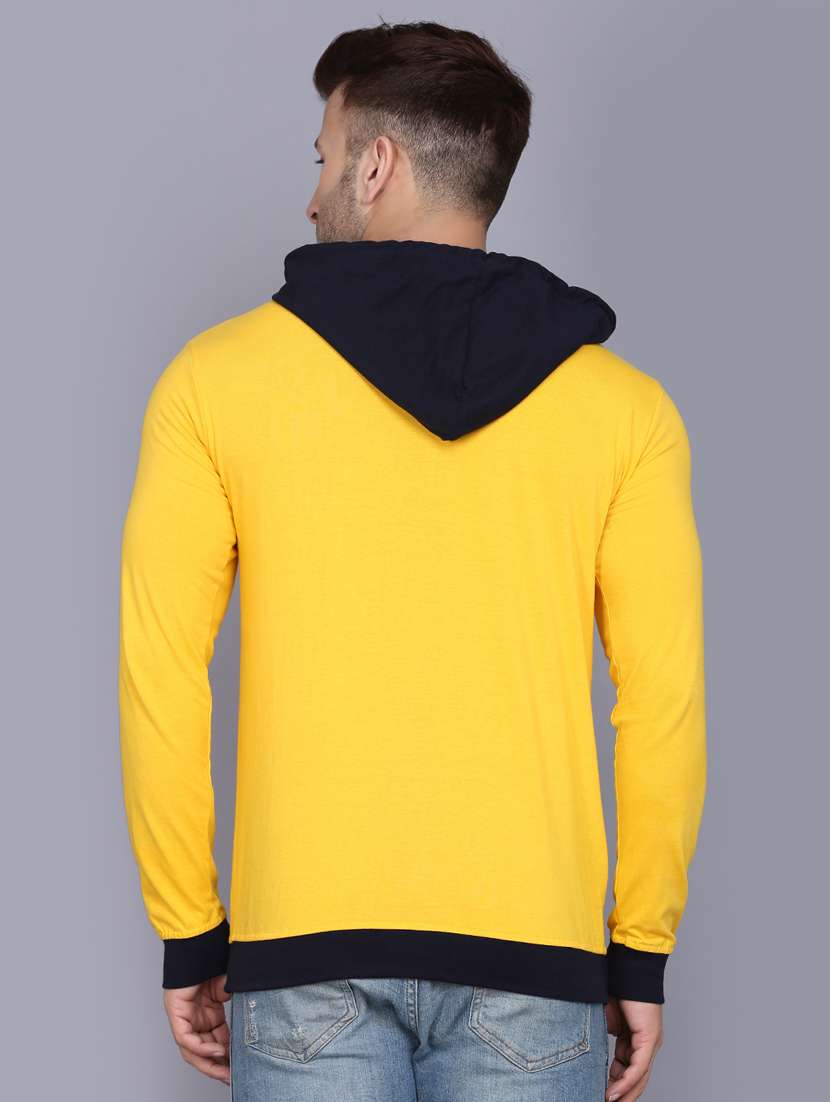 yellow cut & sew hooded t-shirt - 17468581 -  Standard Image - 2