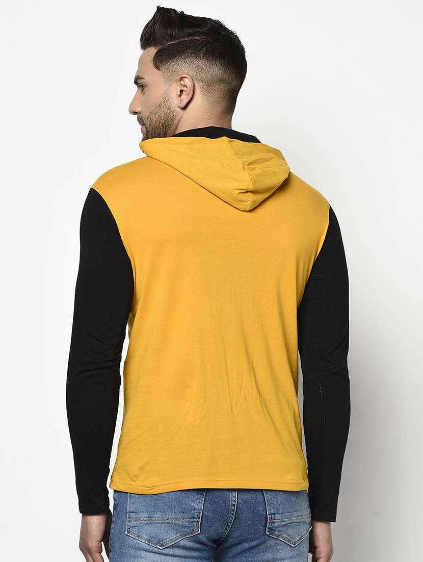 mustard color block hooded t-shirt - 17468695 -  Standard Image - 2