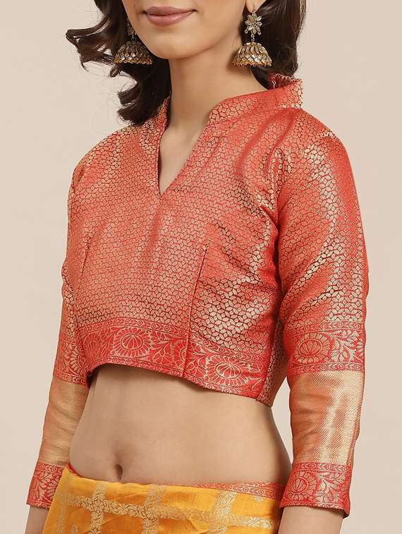 self design banarasi saree with blouse - 17468986 -  Standard Image - 2