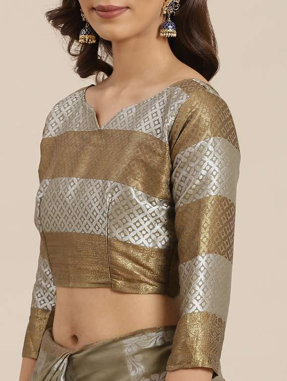 self design woven saree with blouse - 17468994 -  Standard Image - 2