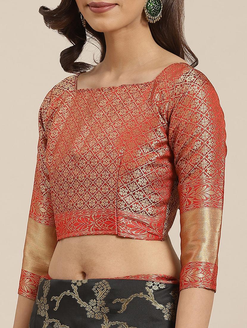 women's banarasi saree with blouse - 17469008 - Standard Image - 2