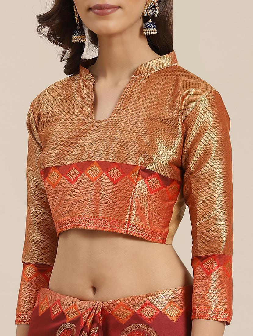 floral banarasi saree with blouse - 17469024 - Standard Image - 2