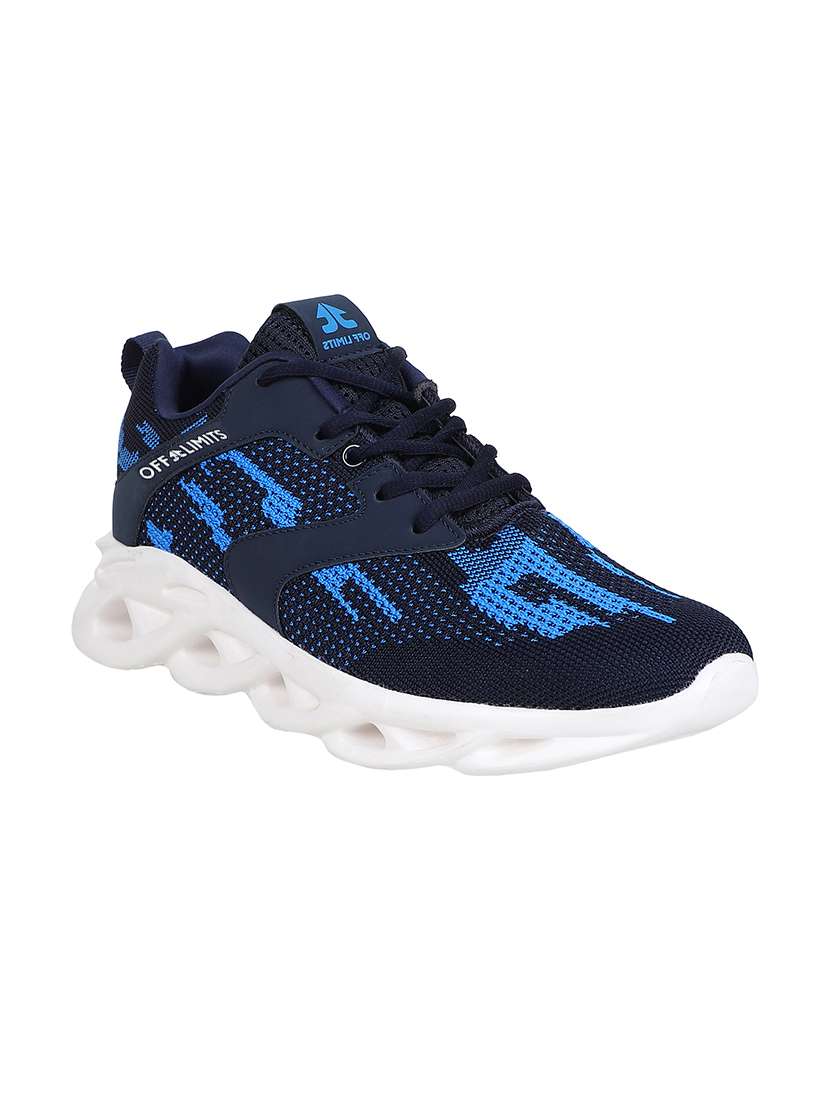 blue lace up sport shoe
