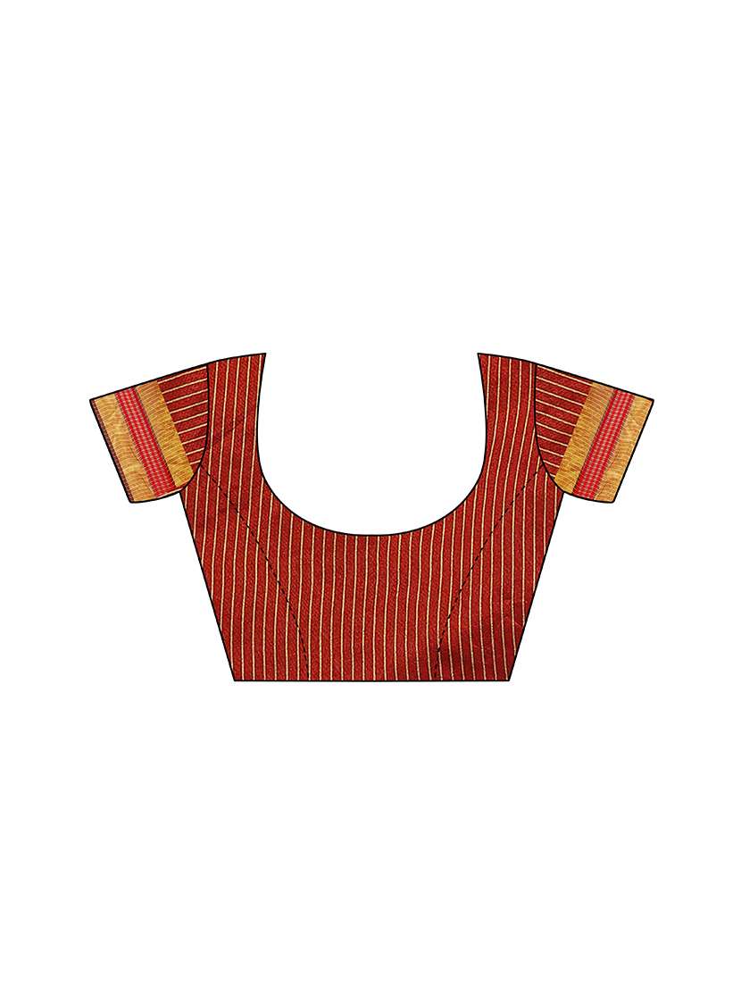 solid bordered woven saree with blouse - 17470458 - Standard Image - 2