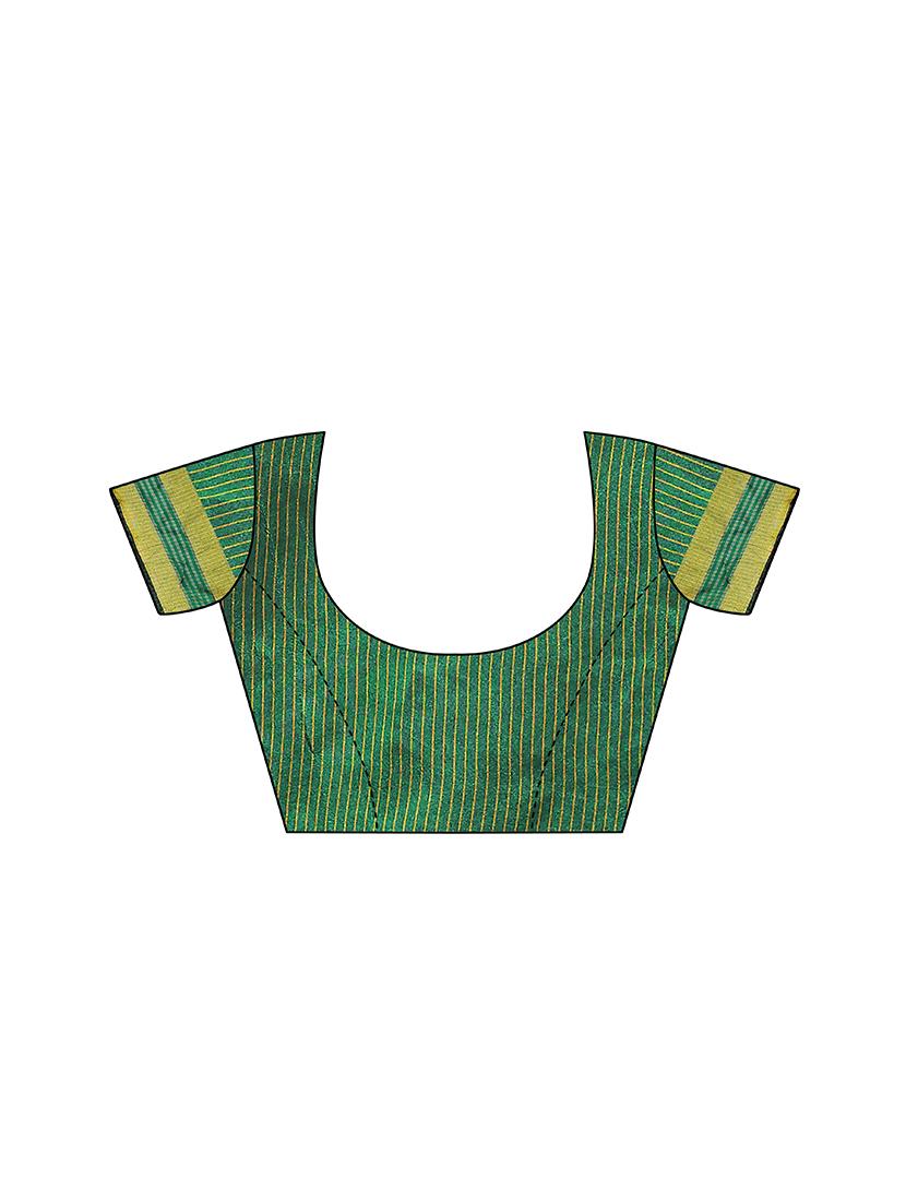 solid bordered woven saree with blouse - 17470460 - Standard Image - 2