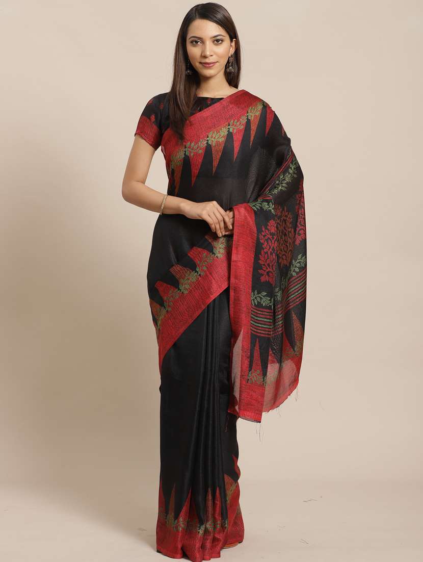 floral printed saree with blouse