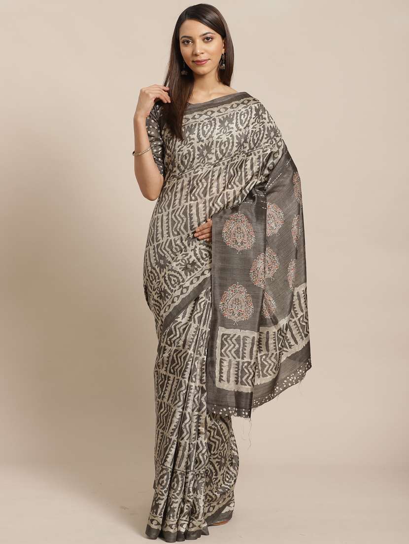 geometric printed saree with blouse