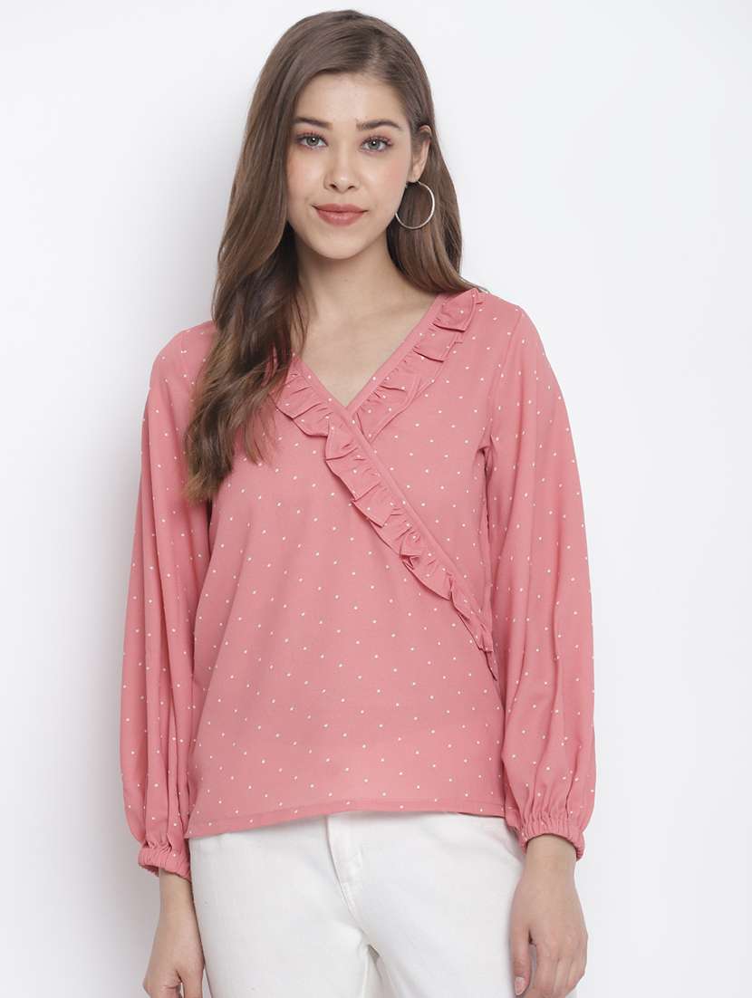 frill detail solid top 
