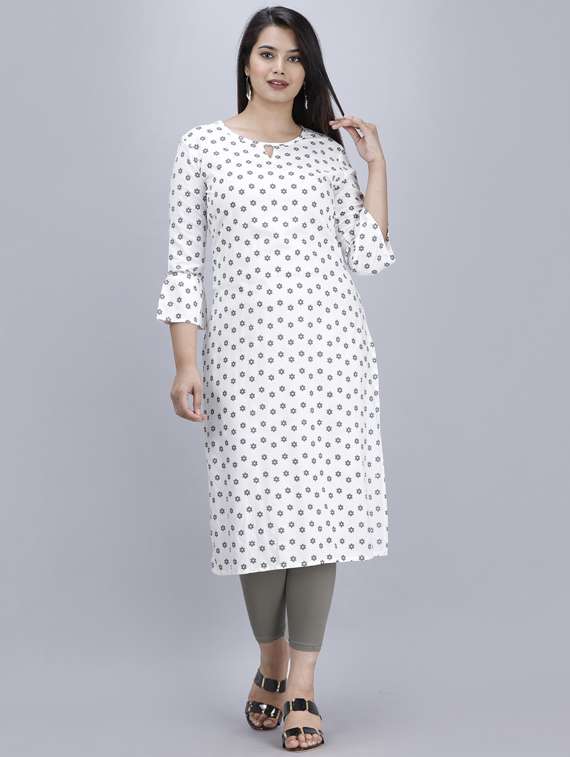 printed straight kurta